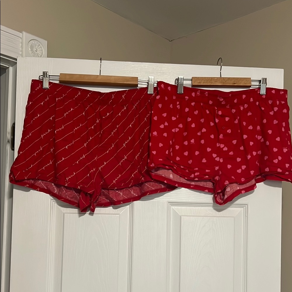 PINK Victoria's Secret Red pj short bundle